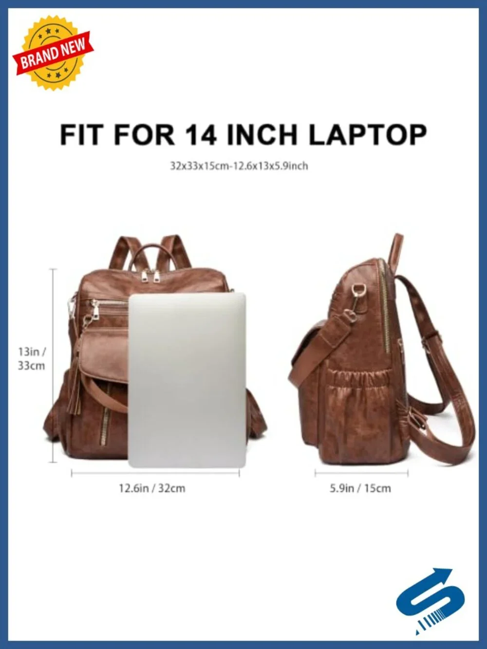 Vegan Leather Anti-Theft Convertible Backpack Purse for Women, Work Travel